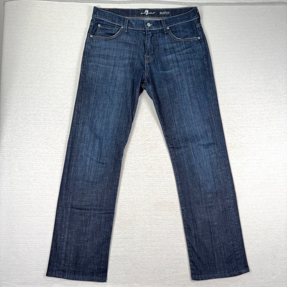 7 For All Mankind Austyn Jeans Mens 32x32 Blue Cotton Spandex Denim Straight